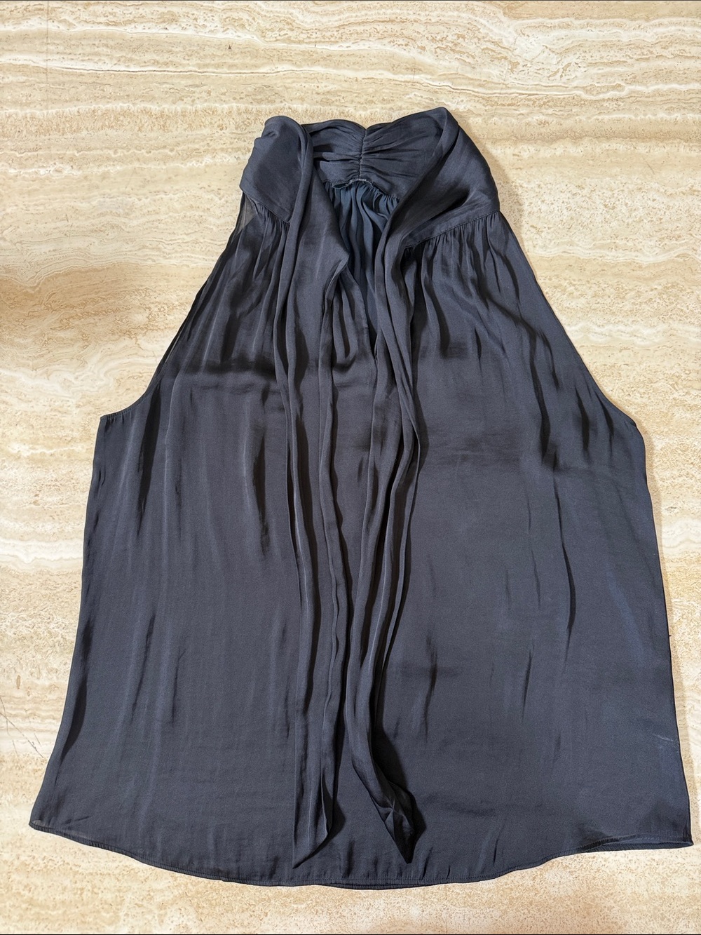 Banana Republic Black Sleeveless Tie-Neck Camisole